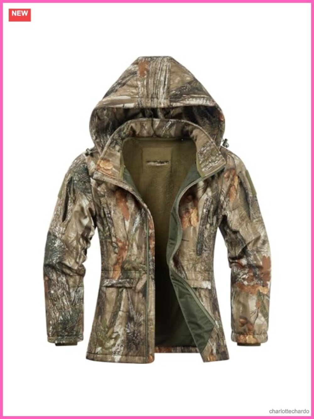 Women's Hunting Jacket Ultra-Quiet Water Resistant Camo Outerwear
